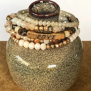 ‘Love’ Beaded Bracelet Set